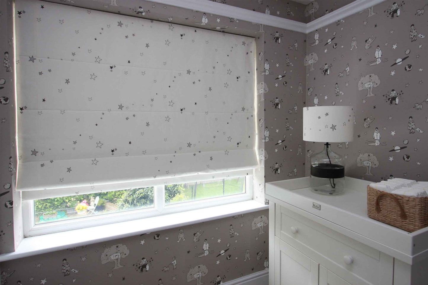Once upon a star - Slate grey and white