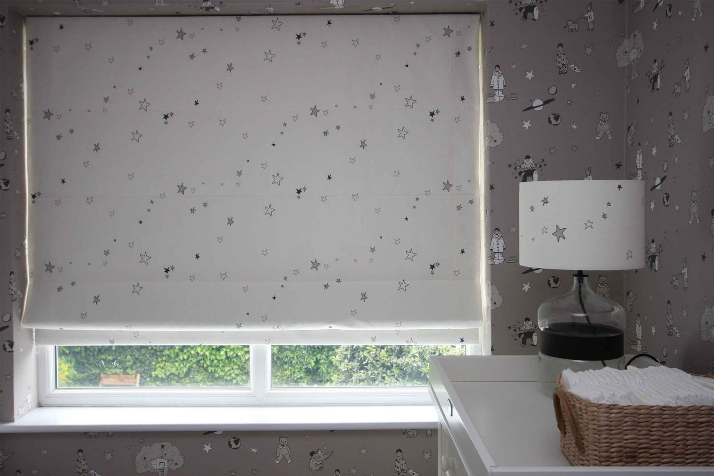 Once upon a star - Slate grey and white