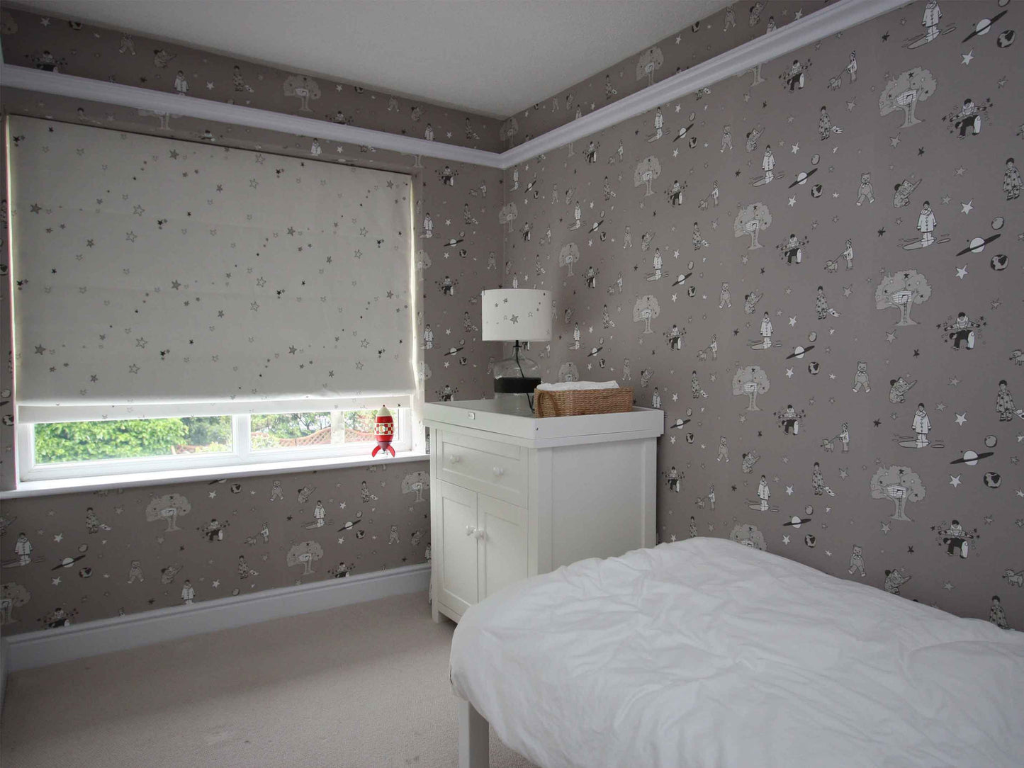 Once upon a star - Slate grey and white