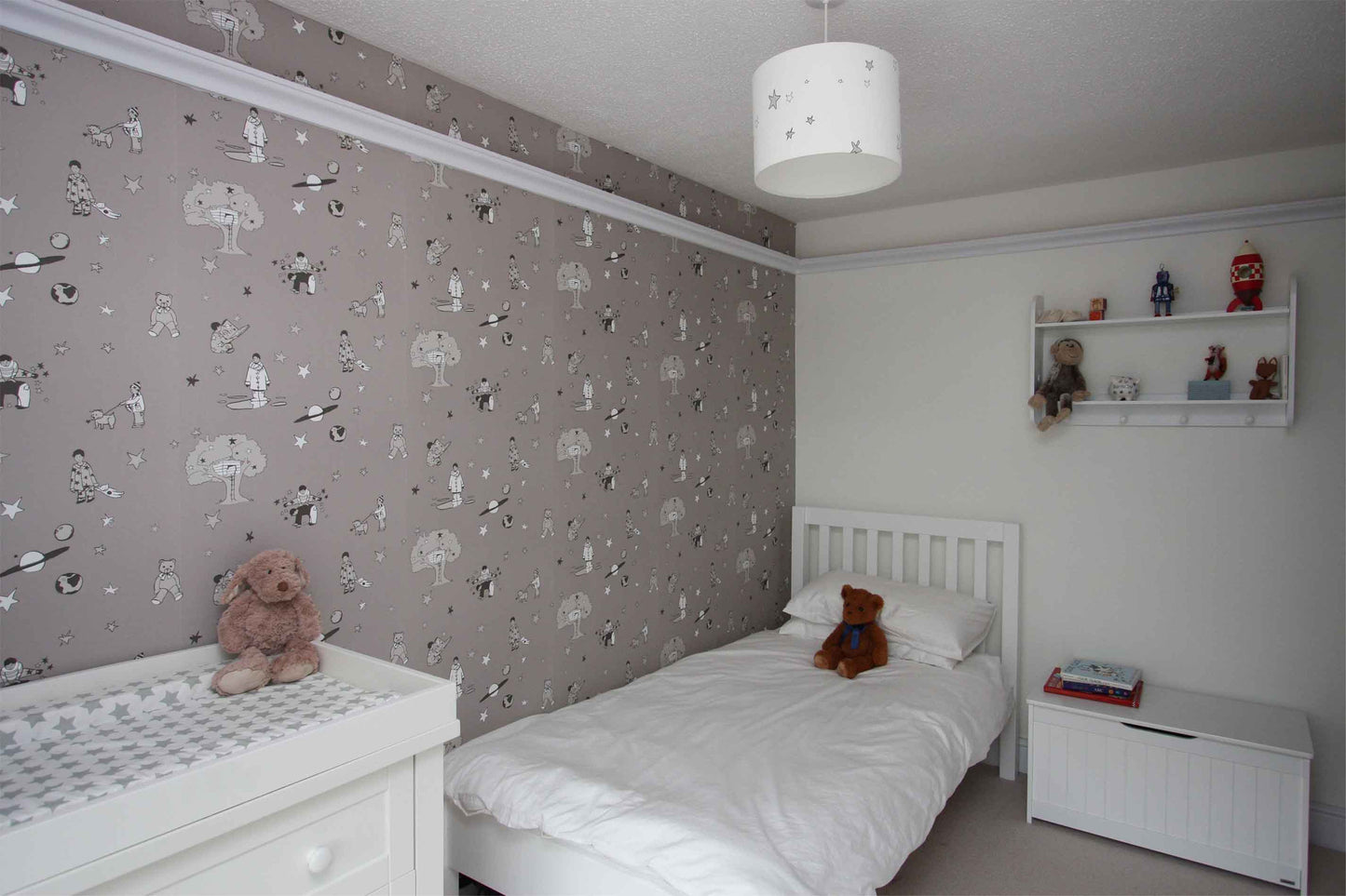 Once upon a star - Slate grey and white
