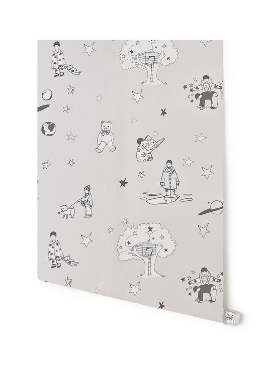 Once upon a star - Light grey and blue