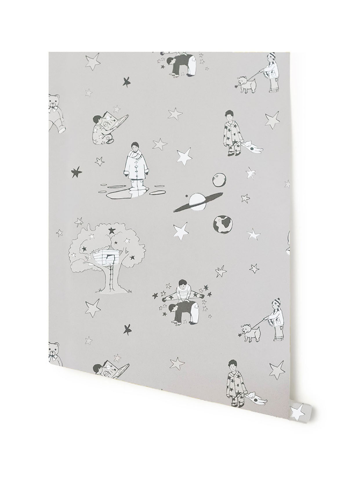 Once upon a star - Slate grey and white