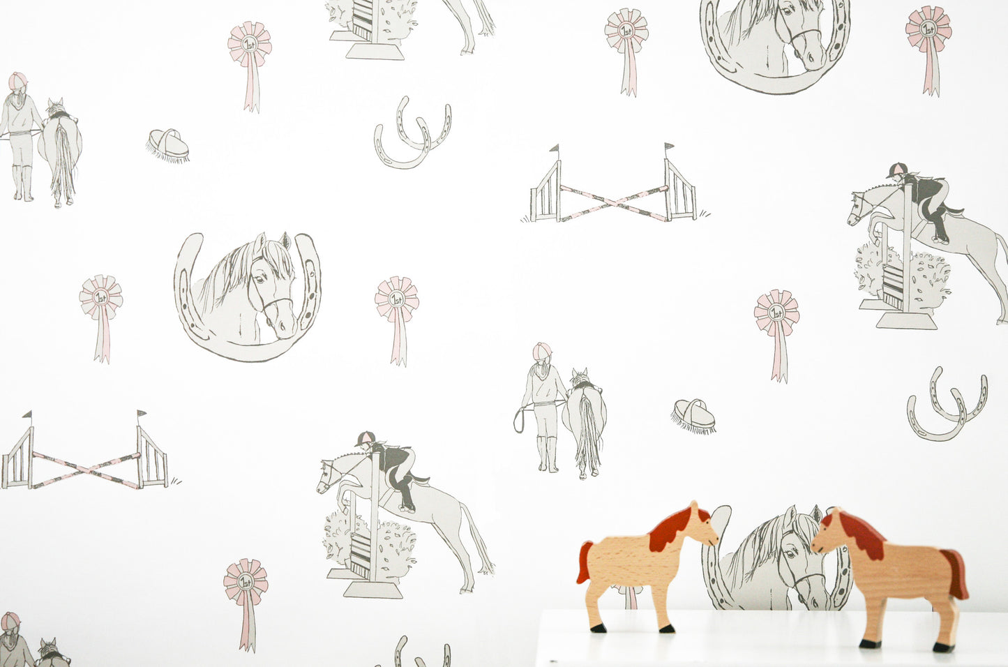 Horse Tales White/Pink and Grey