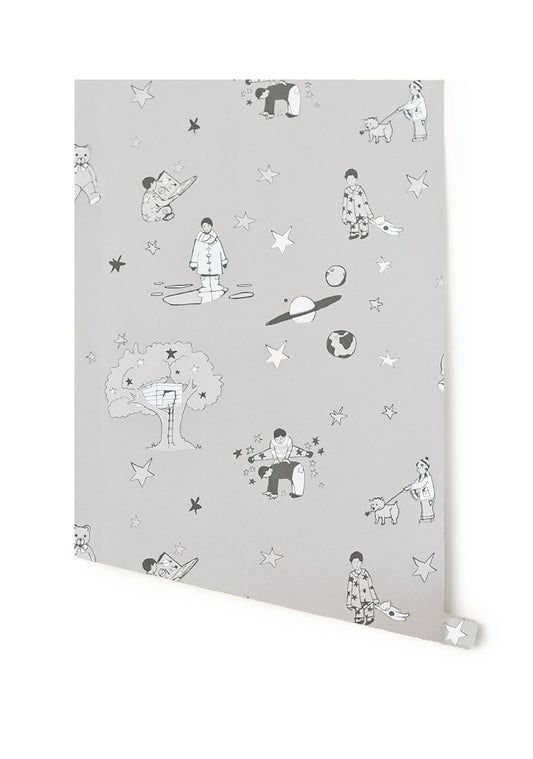 Once upon a star - Slate grey and white