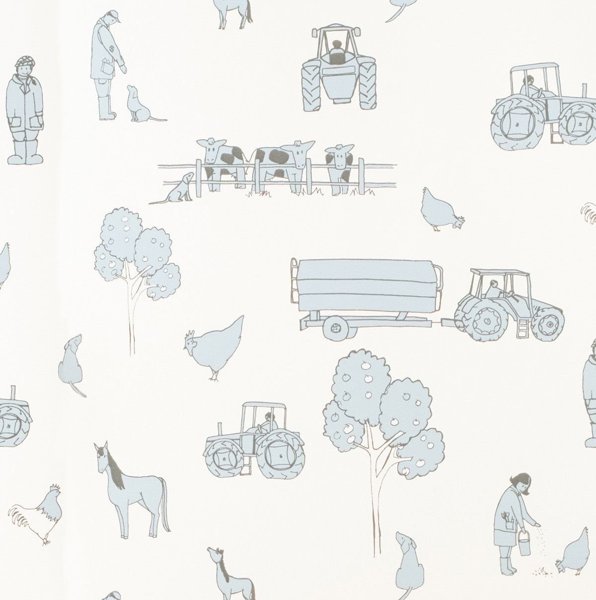 Cluck A Doodle Farm - Cream and Blue