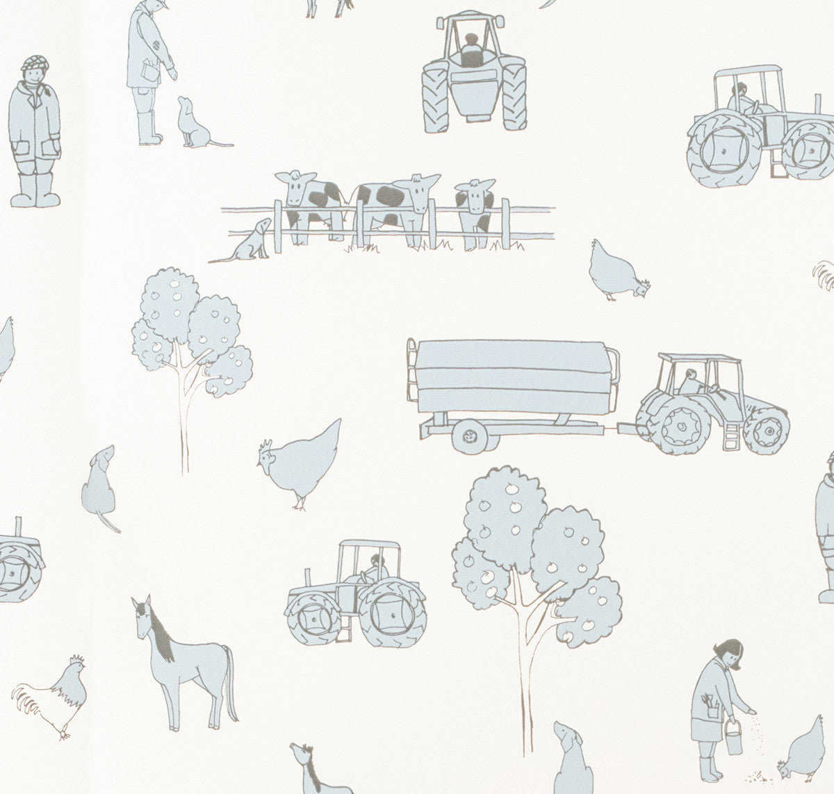 Sample - Cluck A Doodle Farm - Cream and Blue