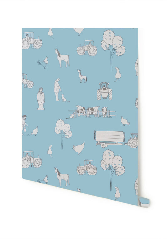 Cluck A Doodle Farm - Sky blue