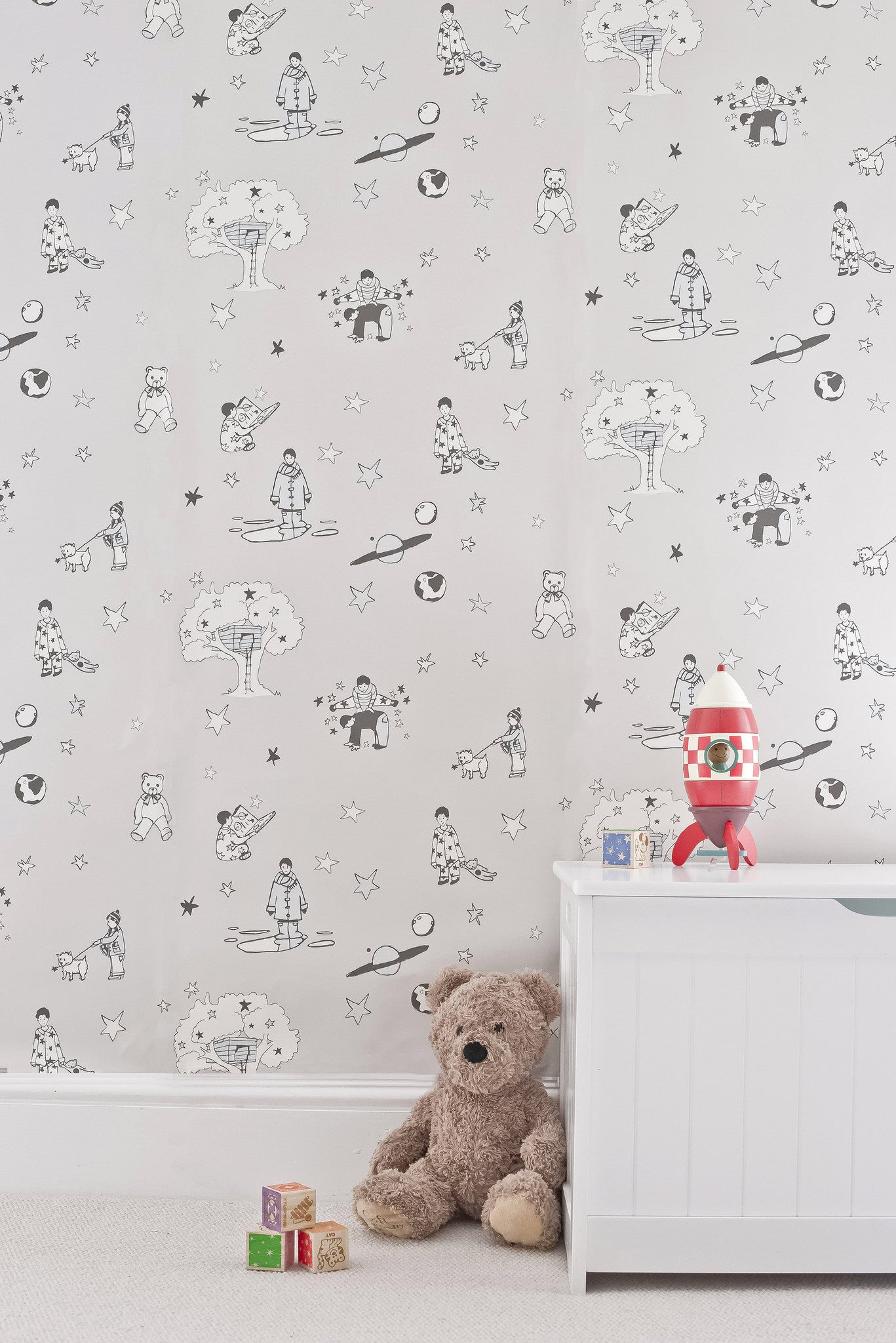 Once upon a star - Light grey and blue