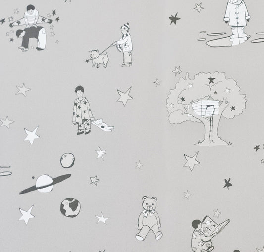 Sample - Once upon a star - Slate grey and white