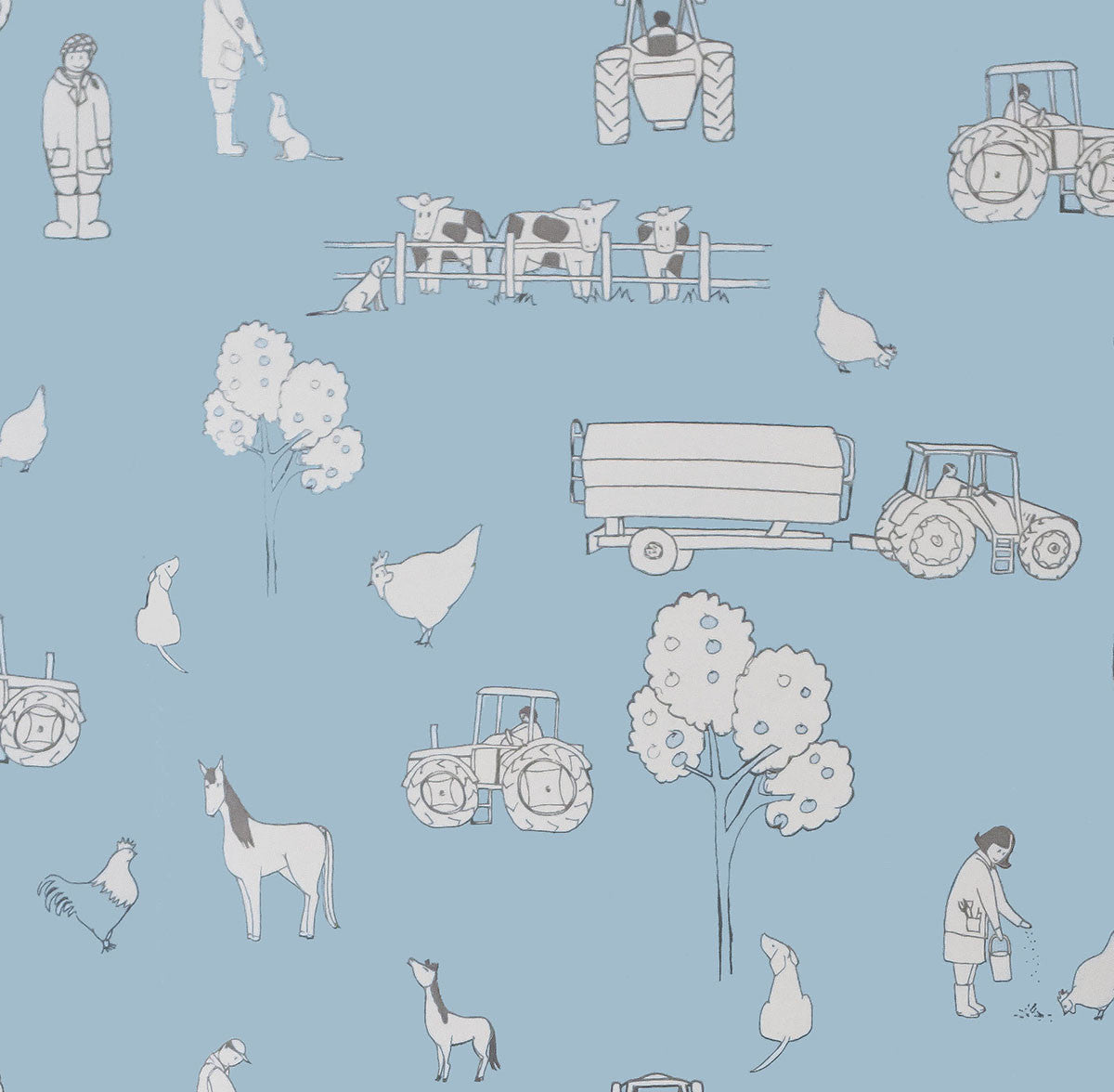 Cluck A Doodle Farm - Sky blue